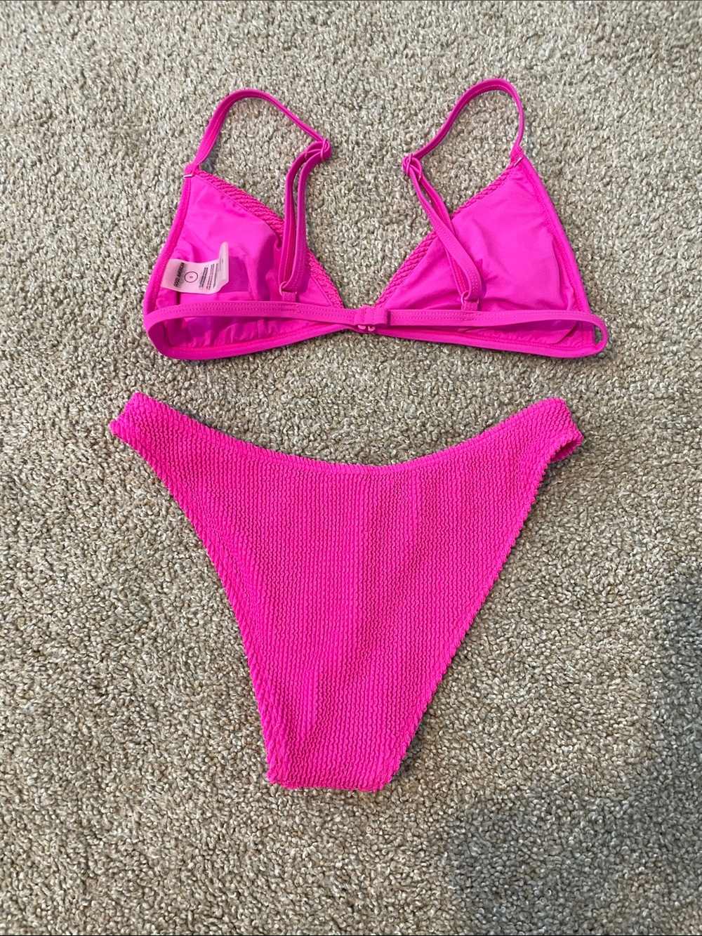 Good American Hot Pink Textured Bikini Set - Picture 2 of 3